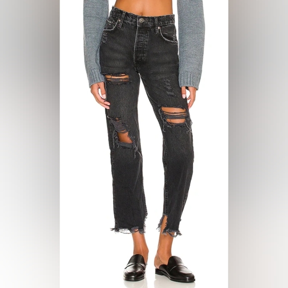 Free People Denim - NWT Free People We The Free Distressed Tapered Baggy Boyfriend Jeans, Size 24